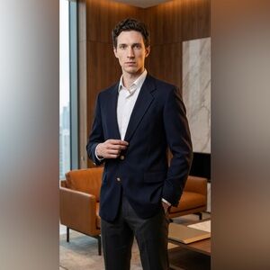 Christian Dior Monsieur Vintage Navy Pure Wool Single Breasted Jacket EUC